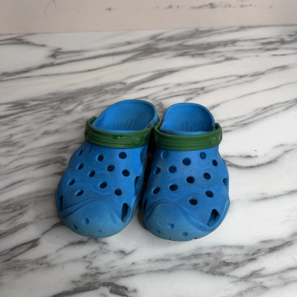 Crocs Swiftwater Splash Clogs Toddler Boy's Size C12 Blue Sandals Shoes Slip On